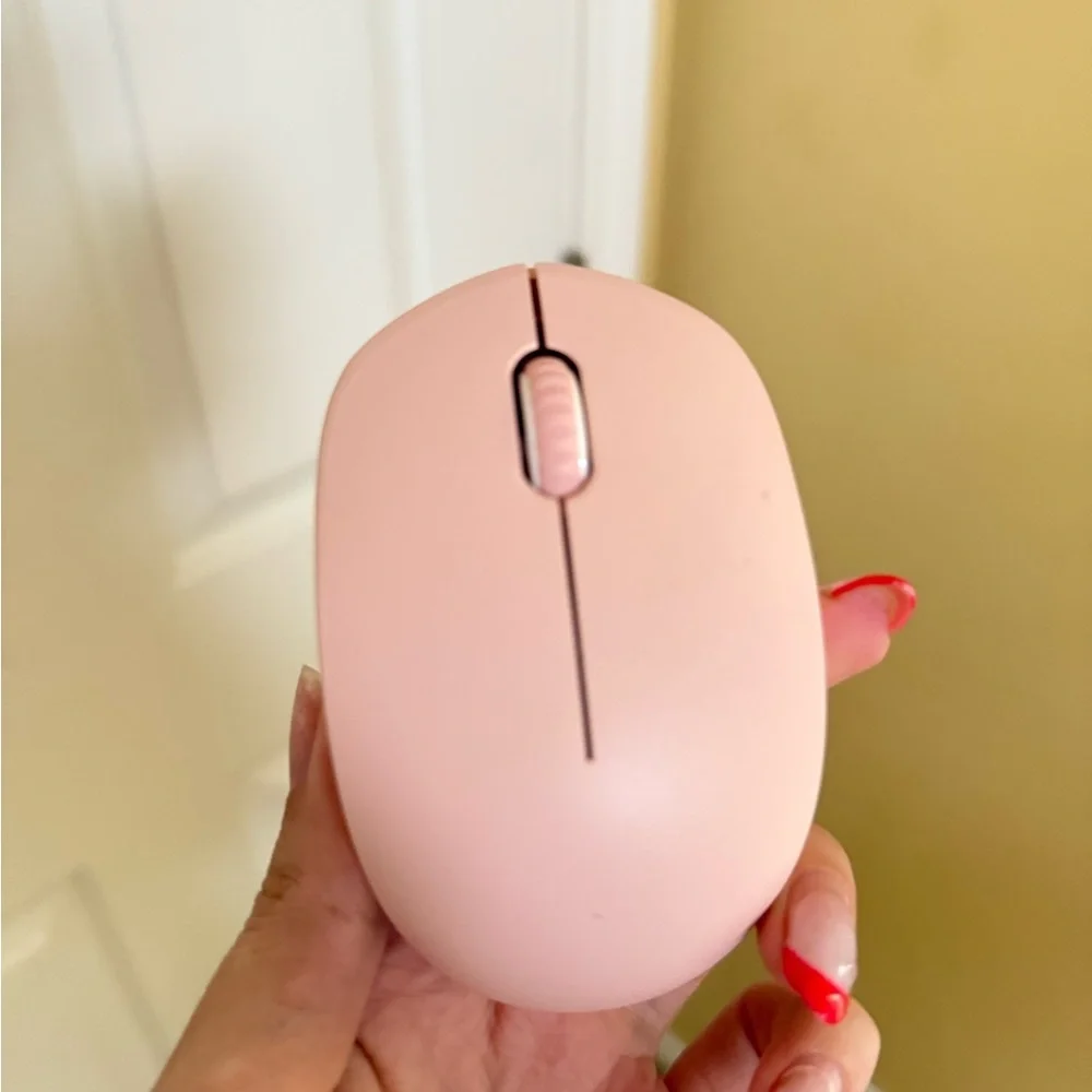 Pink Wireless Mouse with USB Receiver